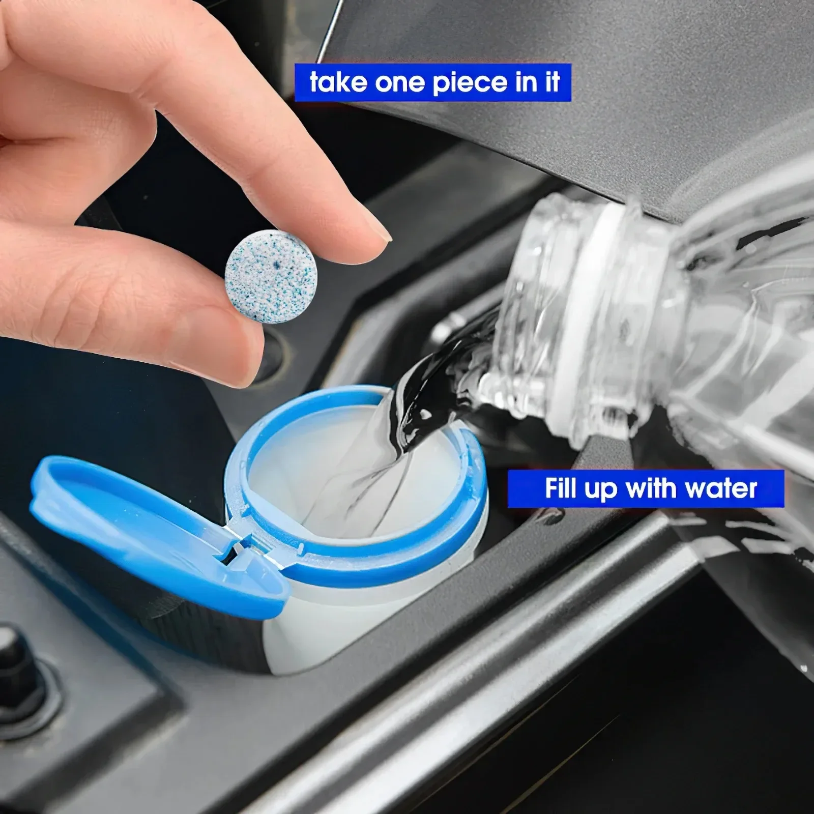 Car Windshield Glass Concentrated Washer Tablets Car Effervescent Washer Fluid Wiper Toilet Cleaning Car Glass Cleaning Tablets 5