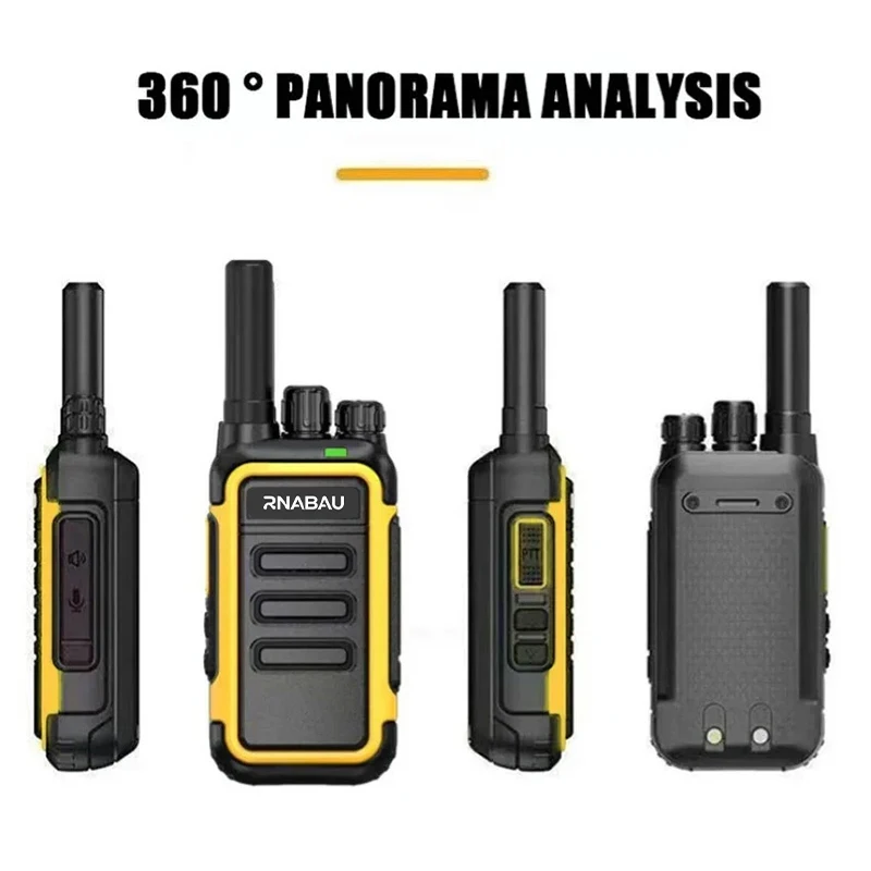 2-Piece Mini Portable Walkie Talkie Set - USB-C Rechargeable, Long Range UHF Transceivers