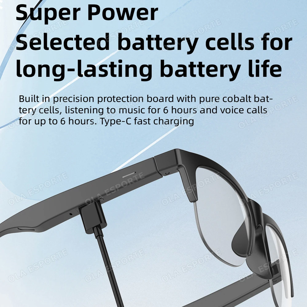 New Color change Smart Glasses Bluetooth Call Sunglasses Multi-functional Anti-Blue Light Sunglasses Wireless Headset Men Women