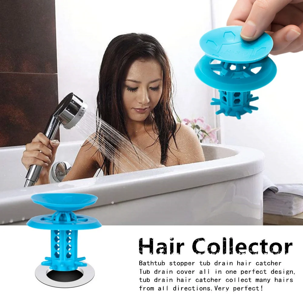 2PACK Drain Hair Catcher 2 in 1 Bathtub Protector For Shower