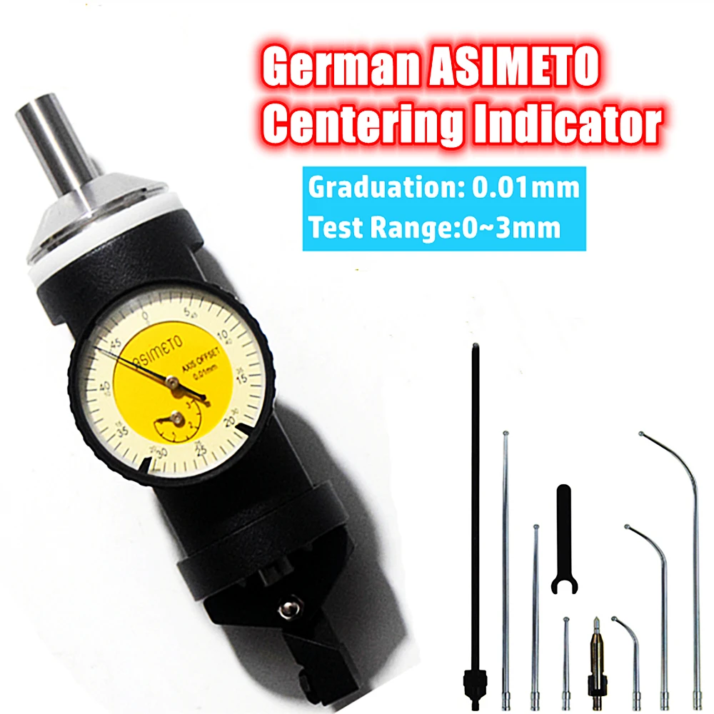 

German 0~3mm Centering Indicator Coaxial Centering Dial Tester Center Edge Finder Milling Tool 0.01mm Accuracy Centering Gauge