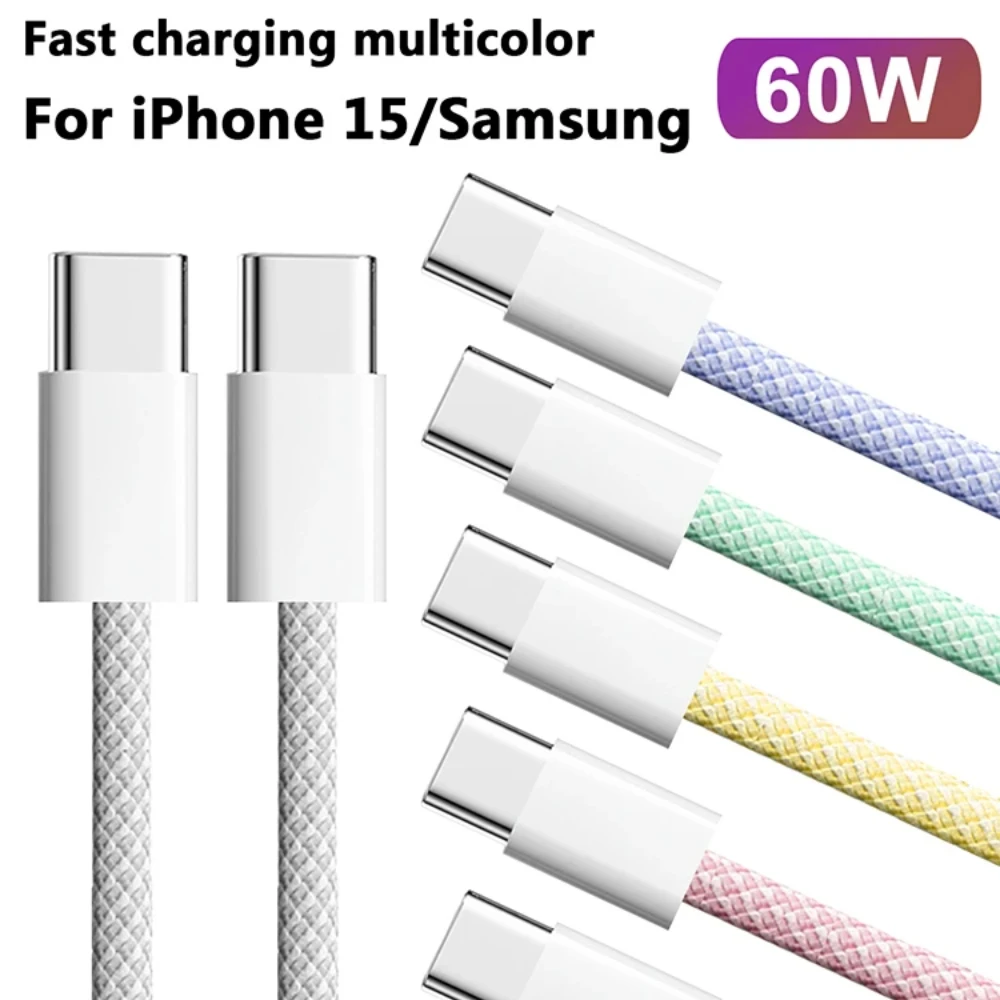 PD 60W USB-C To Type C Cable for IPhone 15 16 Pro Huawei Xiaomi Samsung type c cable