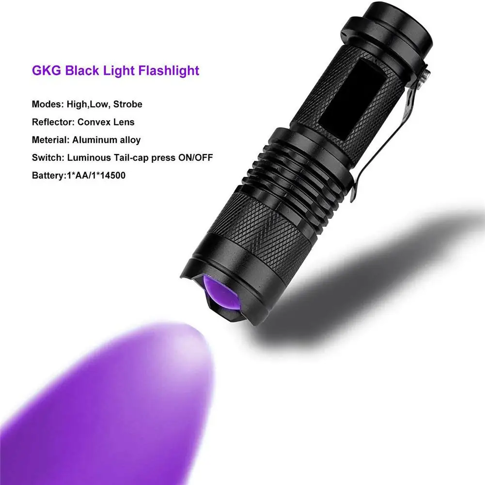 Torcia Uv Luce Torcia A Led Rivelatore Ultravioletto Ingrandito Per Macchie Di Urina Animale Cane Test Lampada A Luce Viola