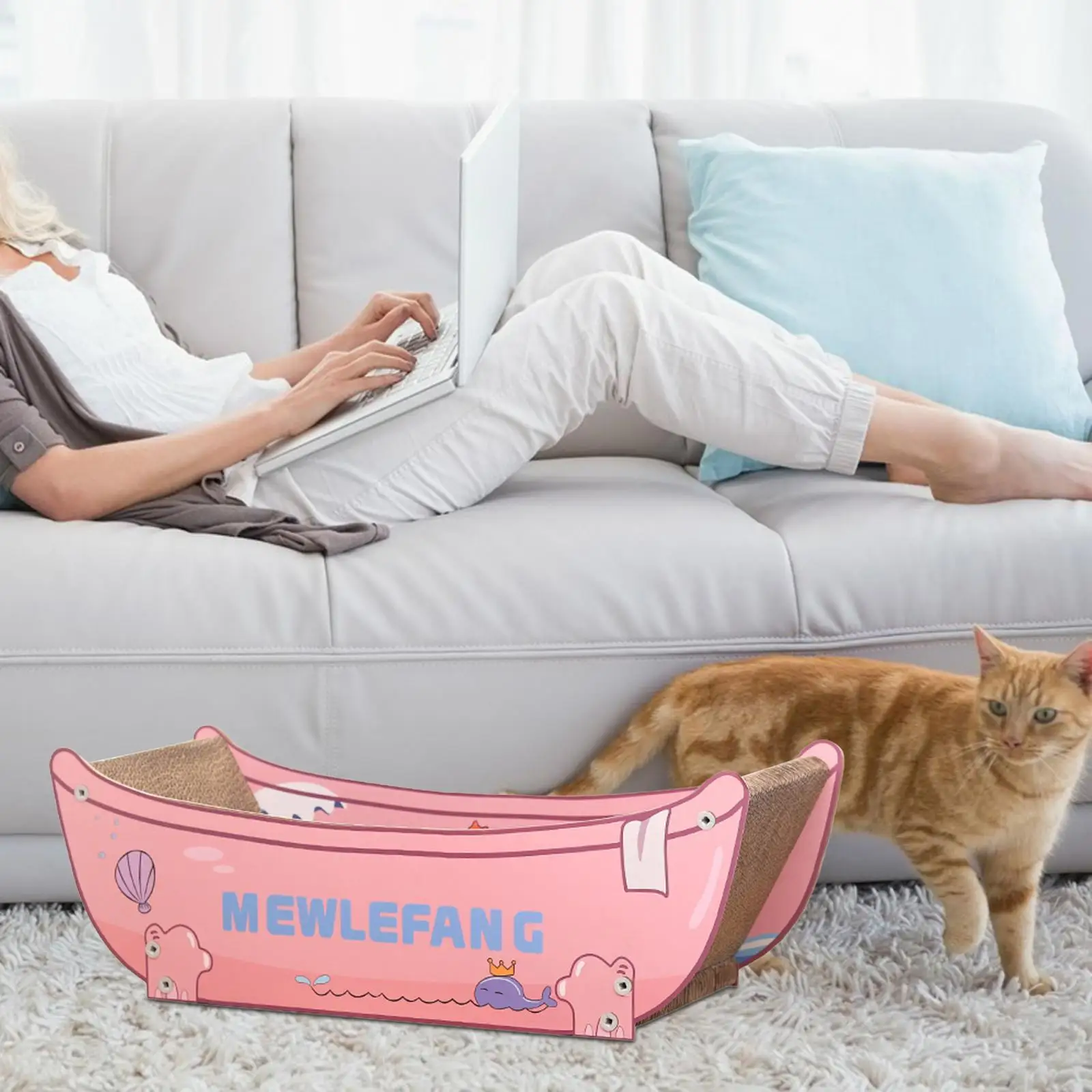 

Когтеточка для кошек, Интерактивная игрушка для сна, креативная форма корабля, Лежанка для отдыха, для игр