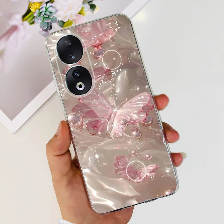 Elegant Flower Butterfly Pattern Soft Silicone TPU Phone Case