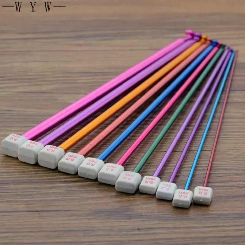 다양한 색상의 알루미늄 UNISIAN AFGHAN 크로셰 후크 니트 바늘 스웨터 바늘, 구슬 뜨개질 크로셰 세트, 2-8mm, 11 개