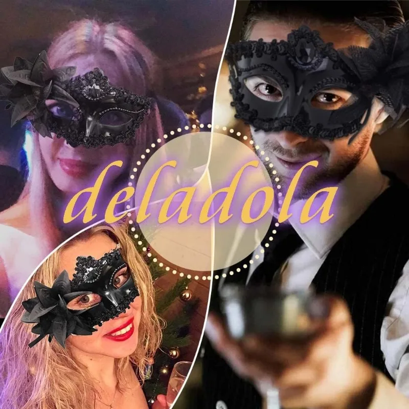 Maschera Veneziana Uomo Per Party - Maschera Mascherata Vintage Per Carnevale, Halloween E Cosplay - Foto 12