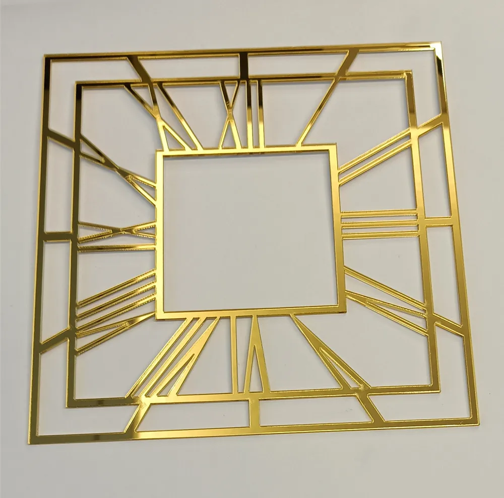 Square Modern Mirror Clock Face 2 for clock making resin art
