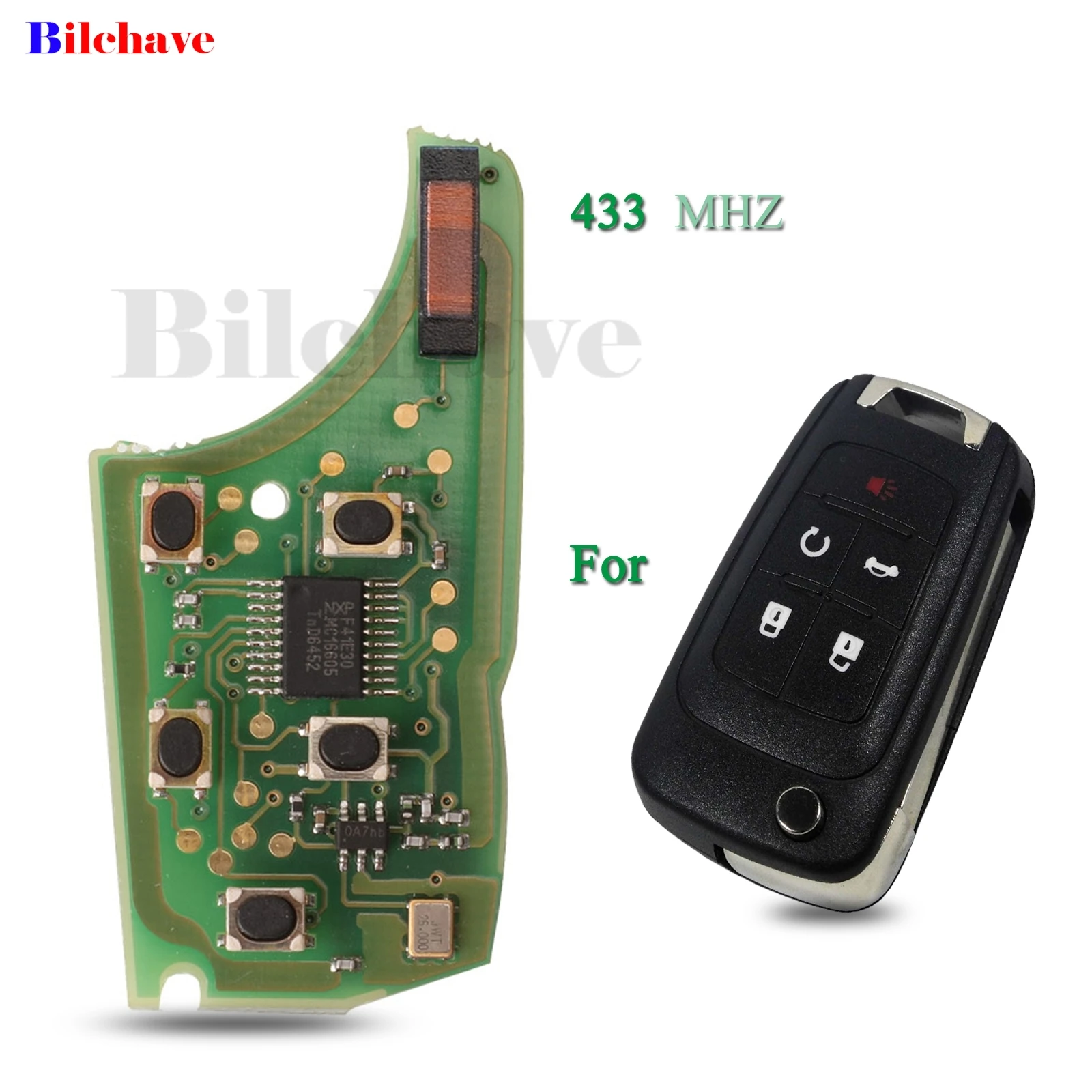 

Jingyuqin 10 шт. для Chevrolet Malibu Cruze Aveo Spark Sail FOB 5 кнопок 433 Мгц дистанционный ключ электронная плата