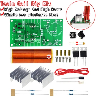 1 Set Mini Kit Bobina Tesla 15W Mini Musica Bobina di Tesla Altoparlante al Plasma Tesla Trasmissione Wireless DC 15-24V Kit FAI DA TE