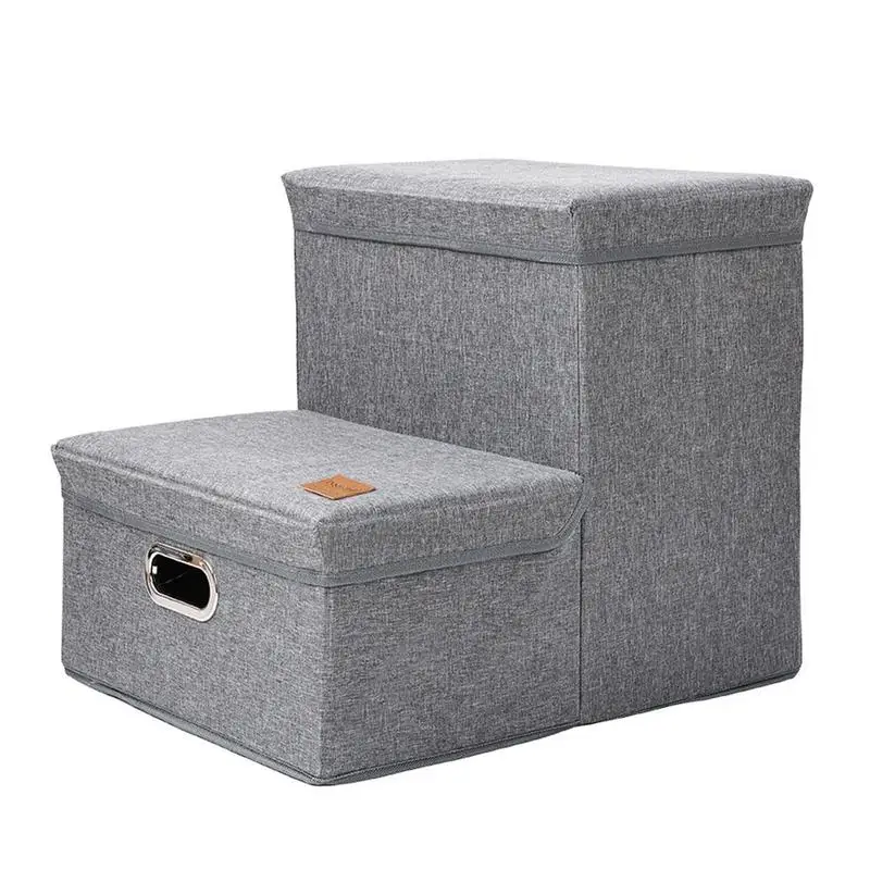 

Dog Stairs For Car Wooden Polyester Car Storage Box Dog Stairs Strong Load Bearing Storage Organizer With Handle Foldable For