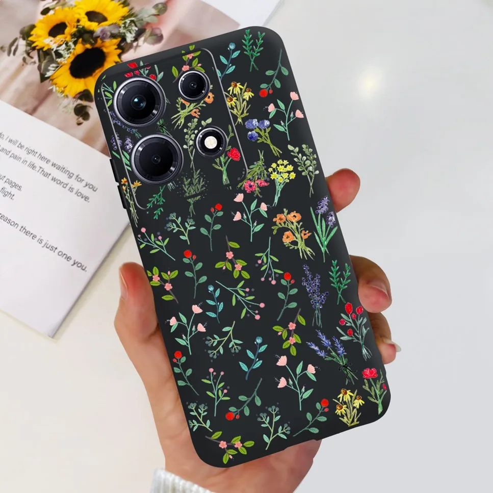 Black Silicone Cute Cat Cartoon Painted Case - Fashionable Protective Bumper Cover