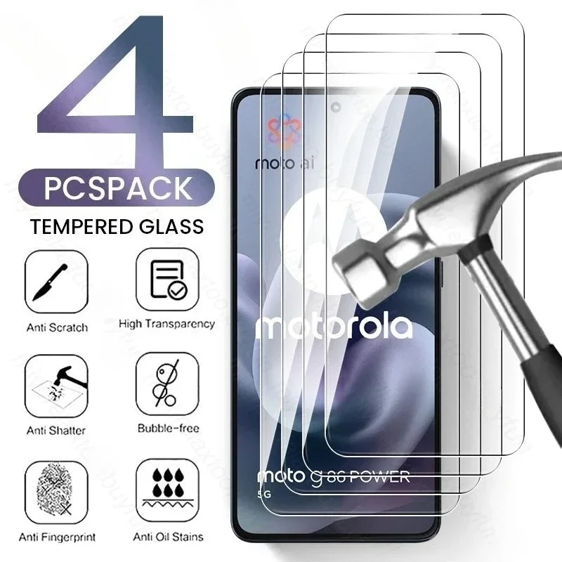 4-Pack 9H Clear Tempered Glass Screen Protector Film