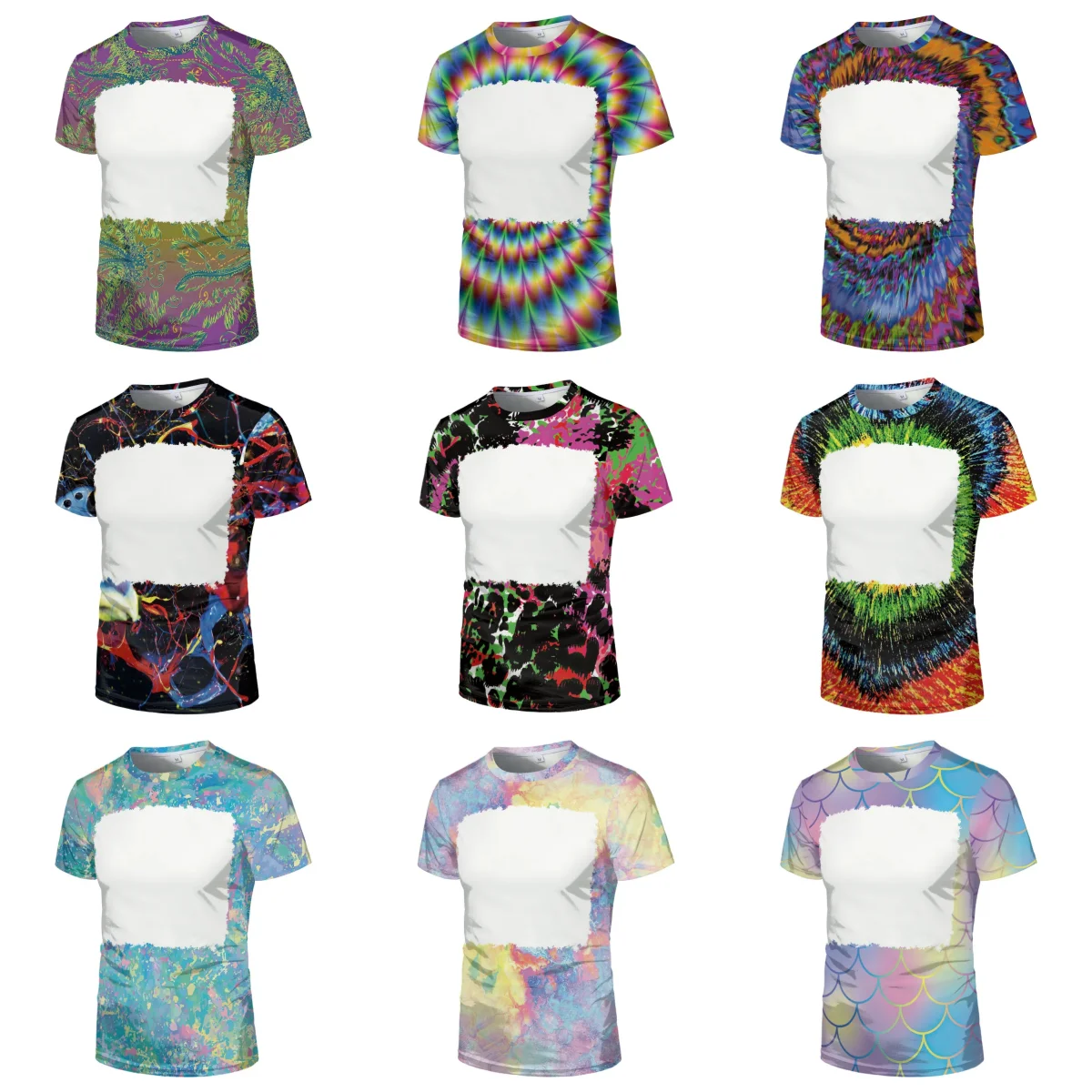 Hot Selling Faux Bleached Heat Sublimation Print Shirts 100% Polyester T  shirts Sublimation Blank Bleach Shirts For Adults Kids - AliExpress, image size:1200x1200