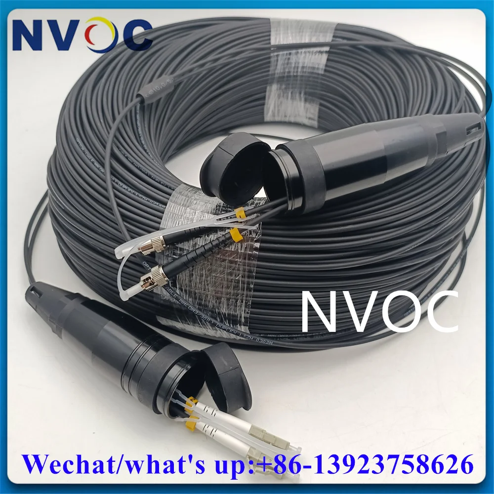 6 Pz Esterno Impermeabile Mm 62.5/125 2C Pdlc-Pdlcupc Om1 115M,110M,80M,70M,50M Fibra Ottica Corazzata 3.0Mm Lszh/Tpu Ponticello Cavo