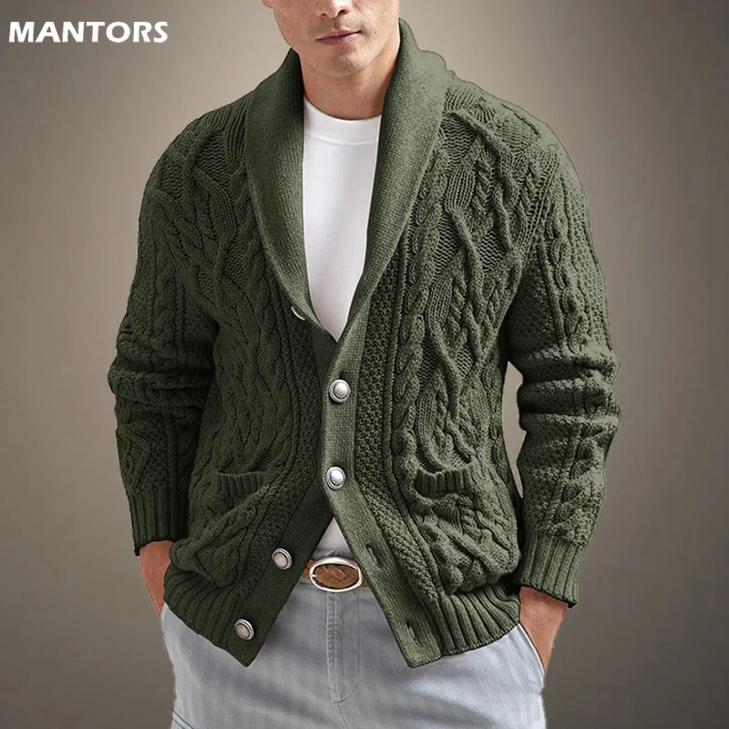 

2023 Spring Autumn Mens Sweater Knitted Men Vintage Cardigan Sweater New Fashion Casual Pullover Streetwear Loose Knitwear Tops