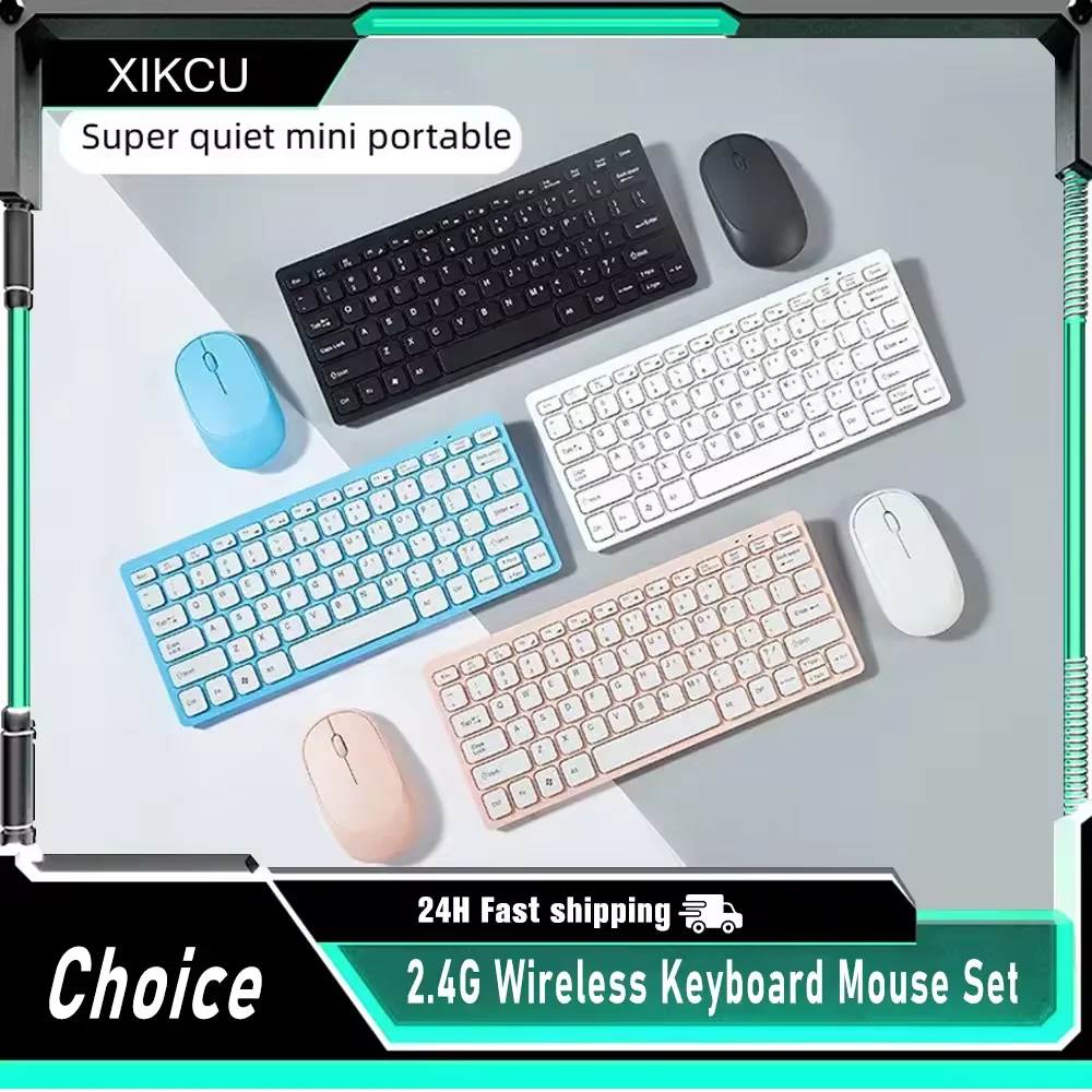 2.4G 무선 키보드 및 마우스 Protable 미니 키보드 마우스 콤보 세트 노트북 노트북 Mac 데스크탑 PC 컴퓨터 스마트 TV PS4