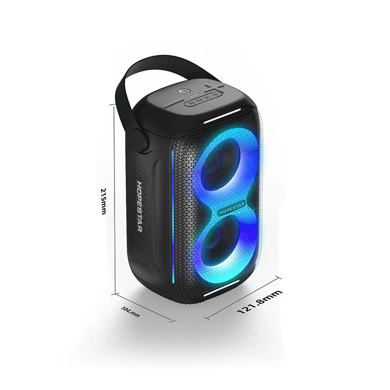 HOPESTAR Party200mini Portable Bluetooth Speaker Outdoor Waterproof RMG Light TWS Subwoofer with Dual Speakers TF Card Sound Box