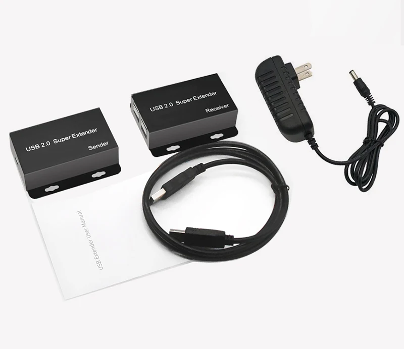 Super USB 2.0 Extender Via Rj45 CAT6 Cable 50m 4 Port USB2.0 Hub Adapter for PC