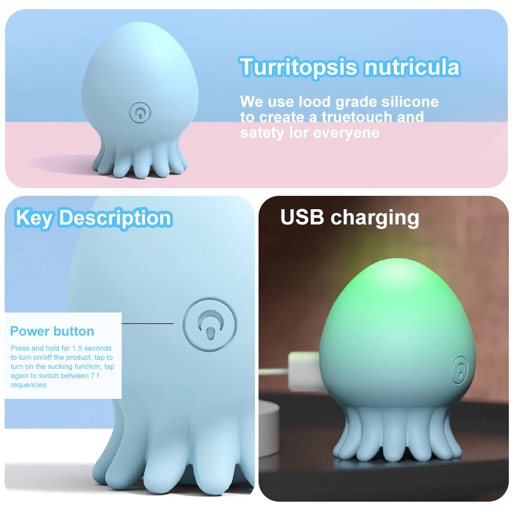 Vibromasseur Pieuvre Langue – Stimulateur Clitoris/vagin/tétons – USB – Neuf