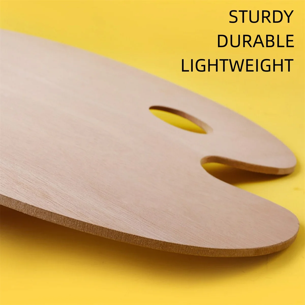11.2" X 7.9" Wooden Paint Palette with Thumb Hole Wood Oil Paint Palette Artist Pallet for Art Supply 5