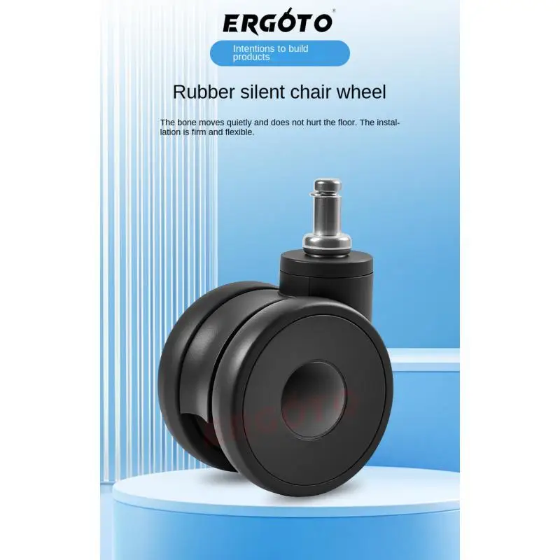 5PCS TPR Soft Rubber 2 Inch Universal Mute Wheel Office Chair Caster Replacement Rotatable Rubber Caster Furniture Wheel (Color : Black