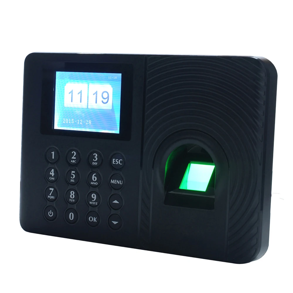 Intelligent Biometric Fingerprint Password Attendance Machine Employee Checking-in Recorder 2.4 inch TFT LCD Screen Attendance