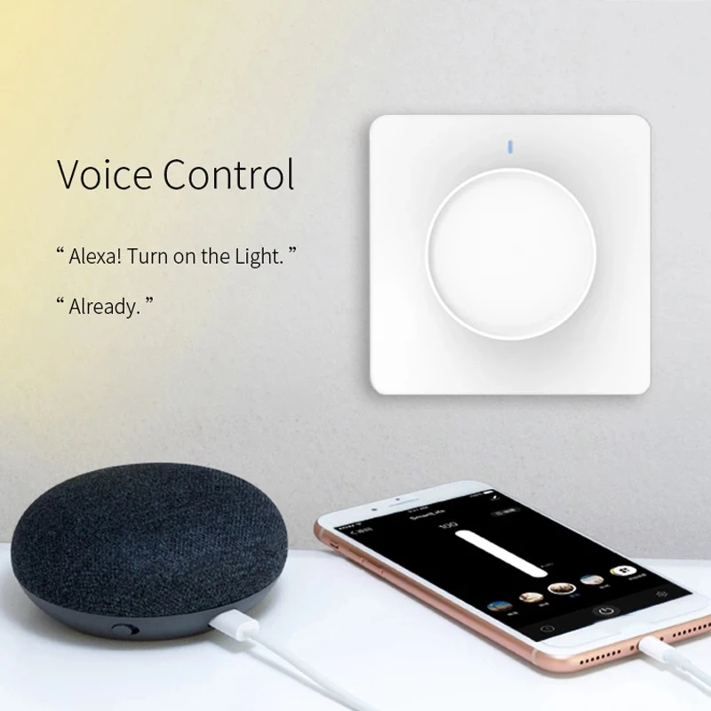 LED Zigbee 디밍 패널, LED 디밍 컨트롤패널, 휴대용 디밍 스위치 손잡이, 조명 밝기 조절기, 흰색, 1 세트