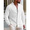 119941-2b9954.jpg Linen Hawaiian Beach Shirt Premium Lightweight Cotton Blend Long-Sleeve Stand-Collar Multi-Button