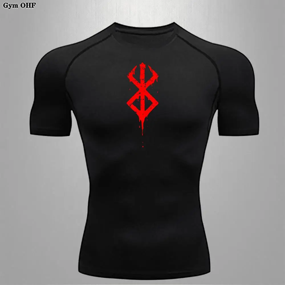 Berserk Anime Quick Dry Men's Compression T-Shirt - Summer Short Sleeve Sports Top