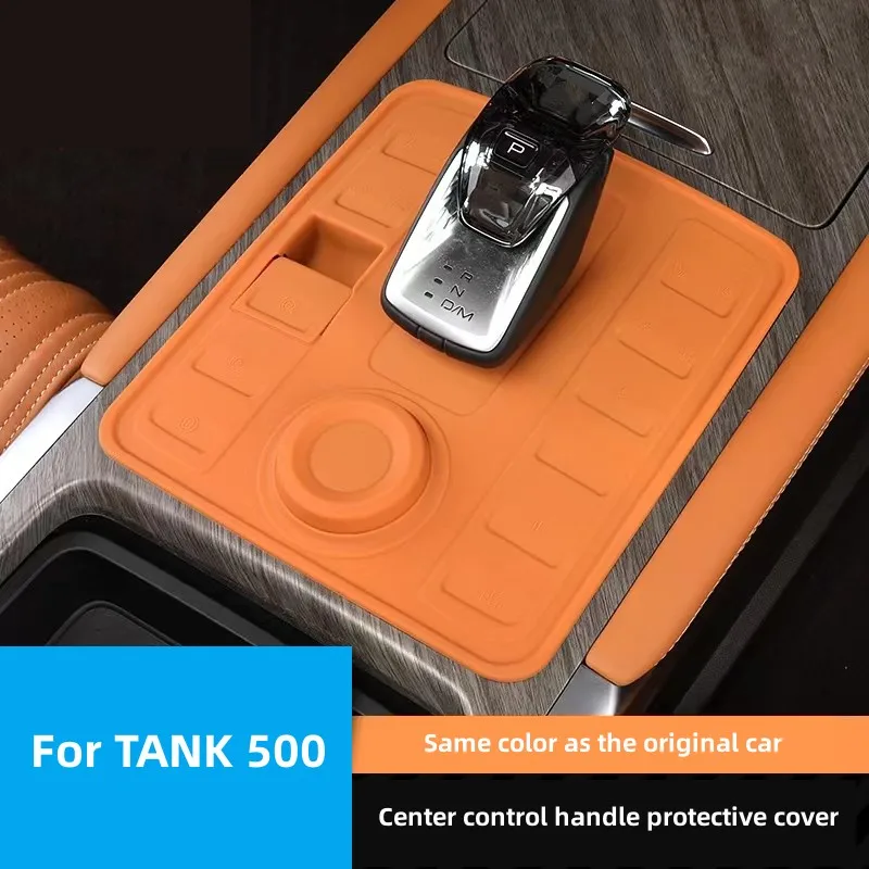 Car Center Control Handle Protective Cover Silicone Material Shift Film For Great Wall GWM WEY Tank 500 Accessories
