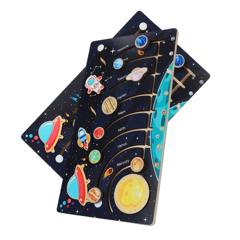 

Kids Puzzle The Nine Planets of The Solar System Cognitive Walk Puzzle Kid's Early Education Puzzle Kids Toys Wooden Puzzle Baby