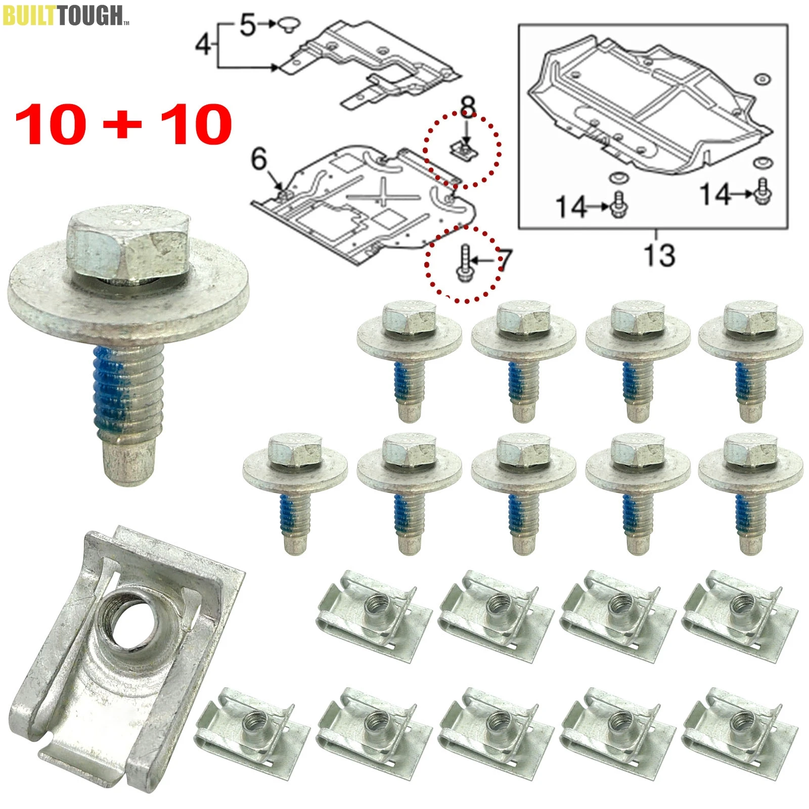 Lot De 10 Boulons Obturateurs Pour Galerie De Toit – Compatible Vivaro, Trafic, Talento, NV300, Express - 9