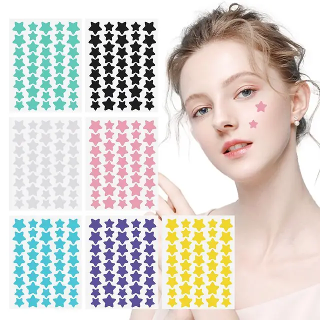 40pcs Colorful PE Pimple Patches Cute Star Shaped Pimple Cover Sticker Invisible Pimple Cover Removal Pimple Patch 1