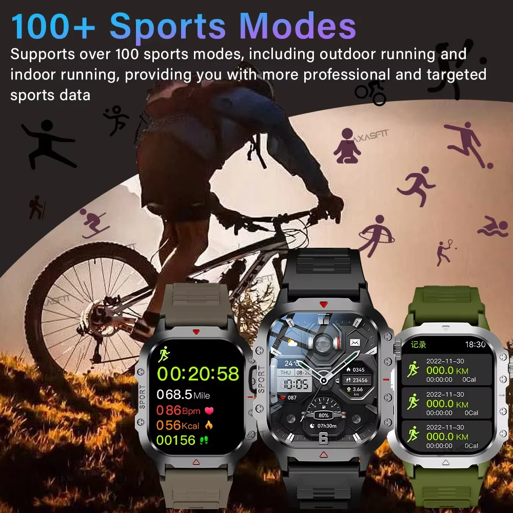 Smart Watch LAXASFIT Smart Watch 2.01 inch Large Screen HD Bluetooth Call Voice Assistant Men Women Smart Watch Sports Fitness Tracker
