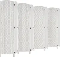 Rose Home Fashion Room Divider, 6 Ft Tall Room Dividers And Folding Privacy Screens, 16In Privacy Screen 8 Panel White Space 1
