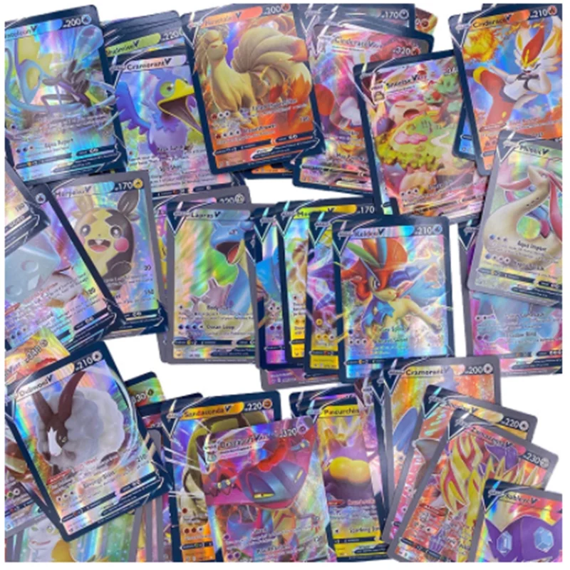 Em promoção! 60/100pcs Pokemon Card Game Gx Vmax De Comércio Francês  Pokemon Jumbo Brilhante Cartões Coleção Infantil Batalha Brinquedos Para  Crianças De Presente