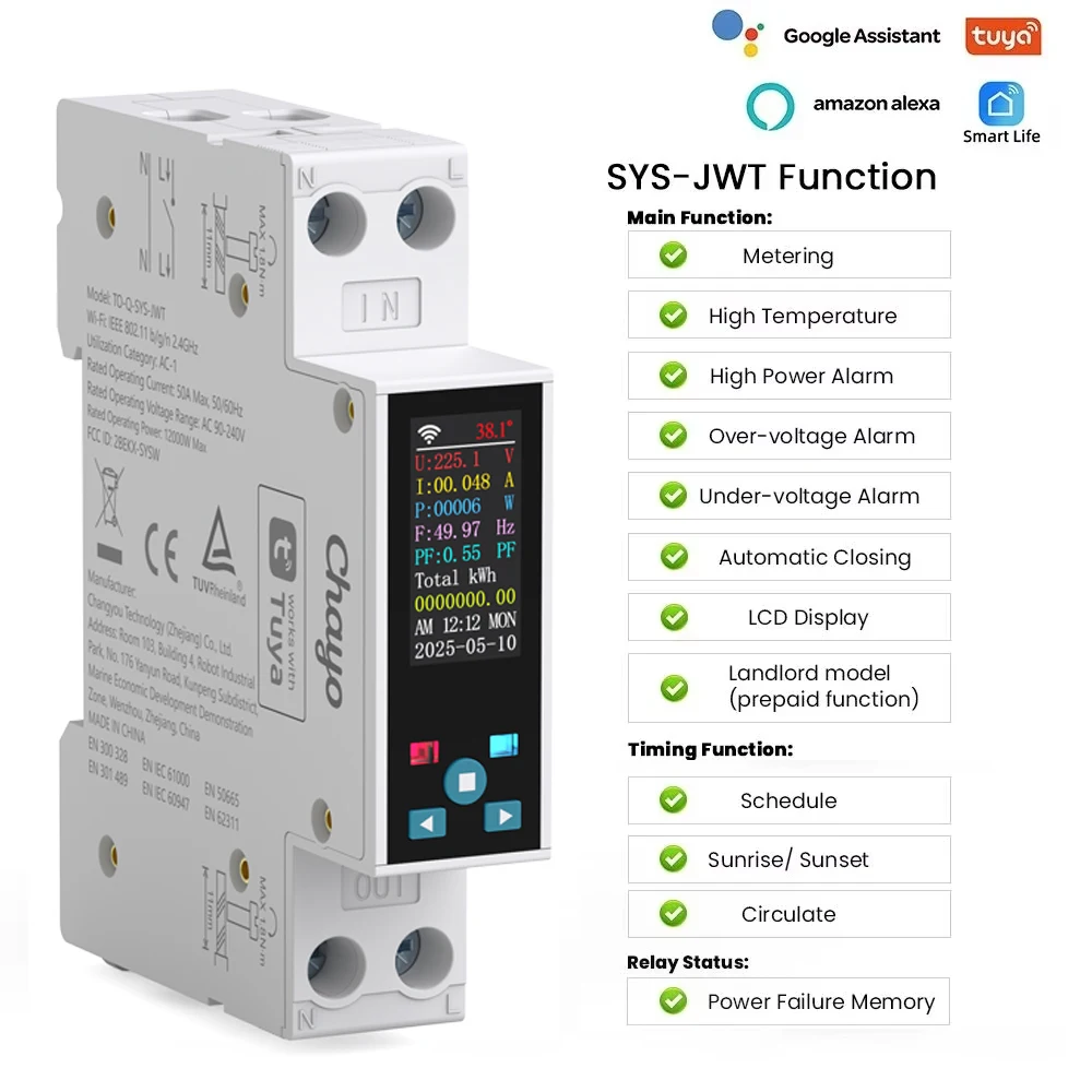 Smart WiFi-Enabled Circuit Breaker with Energy Monitoring and Remote Control