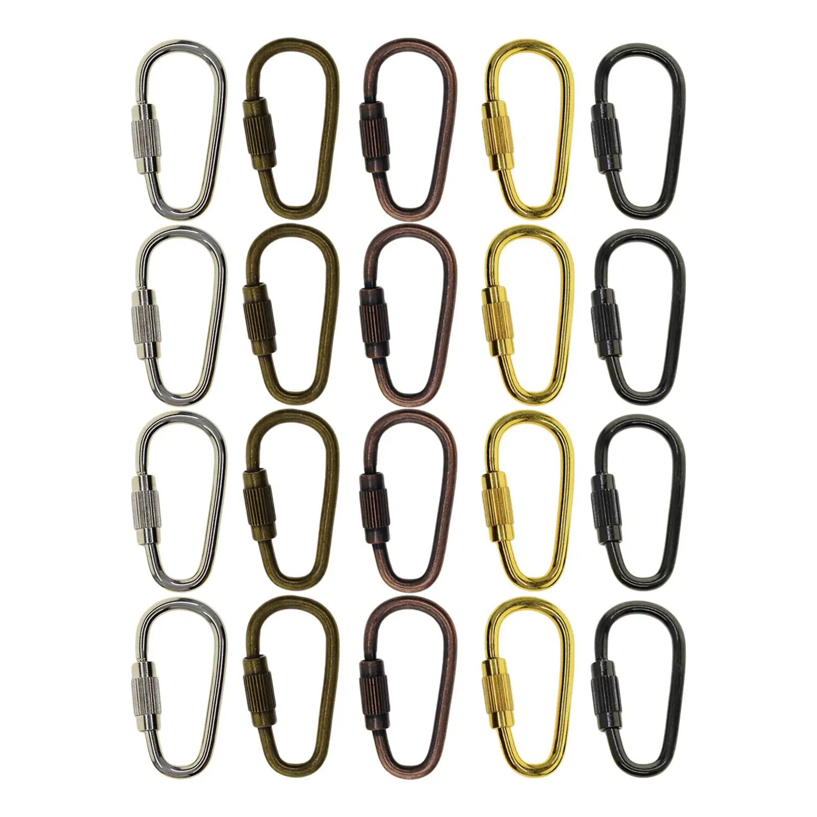 Mini Carabiner Clip Durable Steel Snap Hook Locking D Ring for Bag Strap Keychain Outdoor Equipment