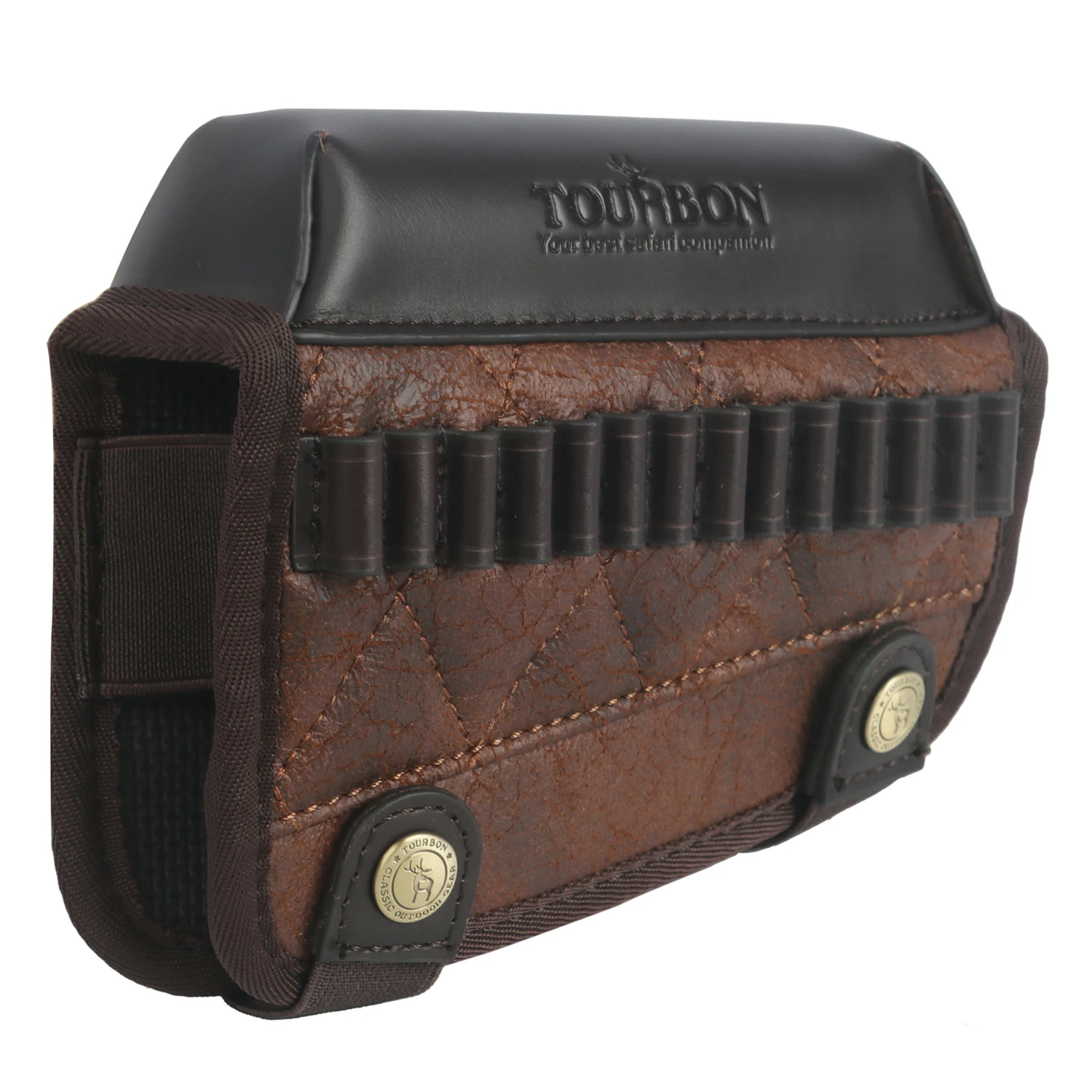 Akcesoria myลliwskie Tourbon karabin policzek Rest Riser Rimfire Rifle .22 LR /17 HMR wkลady Bullet Ammo Holder skรณra i PU