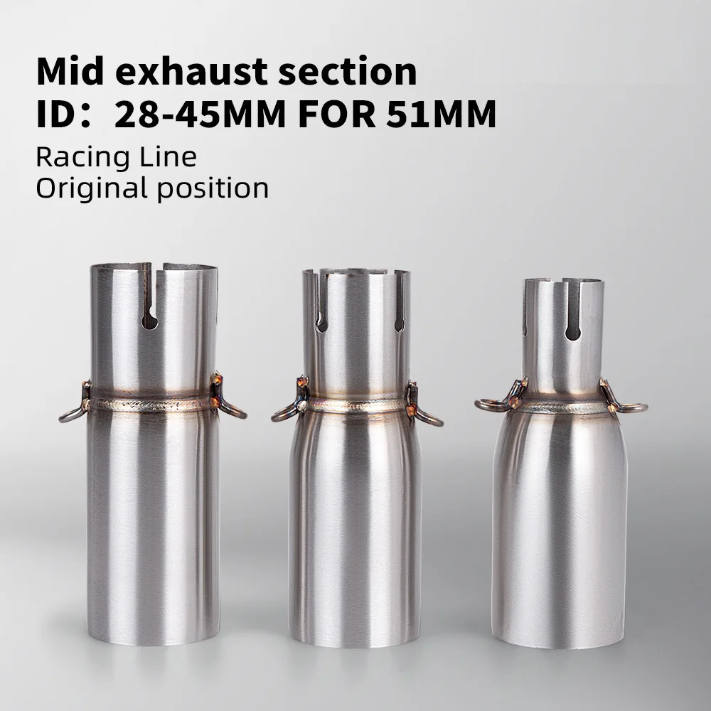 Universal Intermediate Link Pipe for Motorcycles – High-Performance Muffler Connection, Versatile Fit for Various Diameters