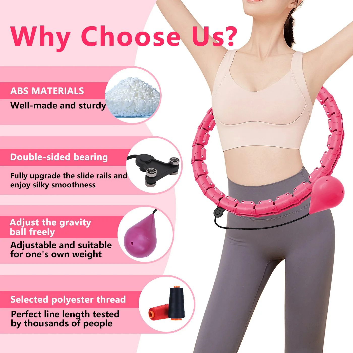 24 Sections Smart Sport Hoop Adjustable Thin Waist Massager Exercise Gym Circle Ring Fitness Equipment Waist Easy Weight Loss