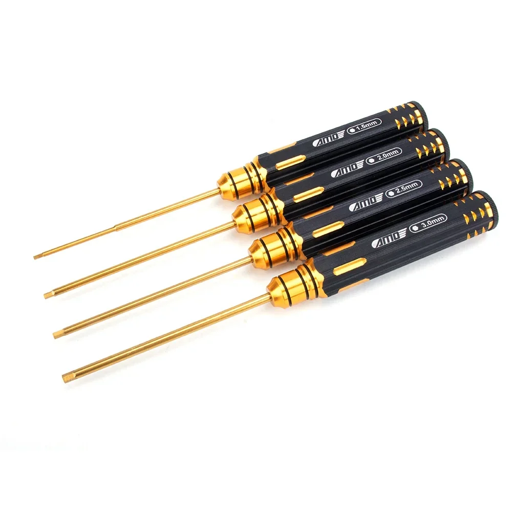 Titanium-Plated Precision Screwdriver Set with Allen, Slotted, and Phillips Tips (8 Pieces)