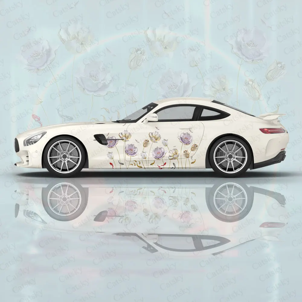 

Flower and Fish Pattern Car Wrap Protect Stickers Car Decal Creative Sticker Car Body Appearance Modification Decorative Sticker