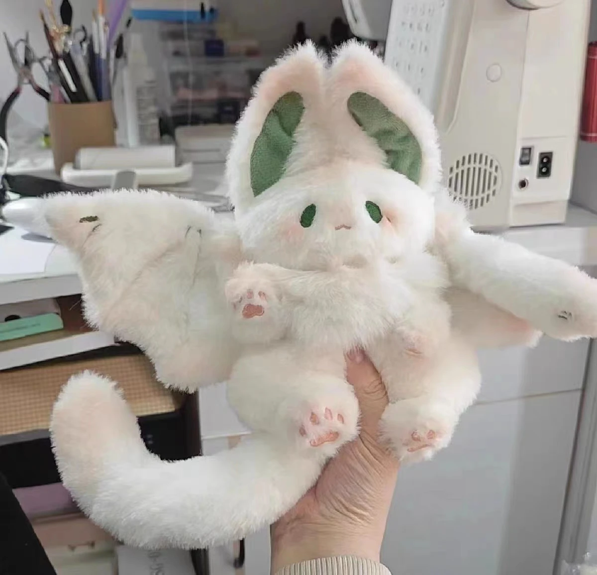 

Magical Spirit Rabbit Plush Toy White Bat Cute Animal Creative Funny Plushie Stuffed Pillow Soft Bunny Kid Girl Birthday Gift