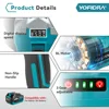 YOFIDRA 125mm Brushless Electric Angle Grinder Digital Display 3 Gear Cordless Polishing Woodworking Tool For Makita 18V Battery 4