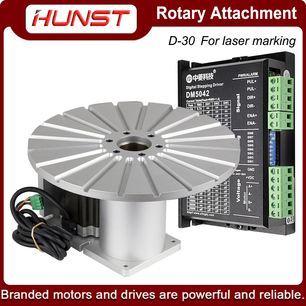 

Hunst D30 Rotary Device Diameter 300mm 20 Pen Slots Rotary Worktable + Driver for Fiber Laser Marking Machine DIY Pen Gift