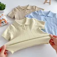 55910-03fdf0.jpg Boys Clothing Knitted Polo Shirt Casual Short Sleeve Summer Top