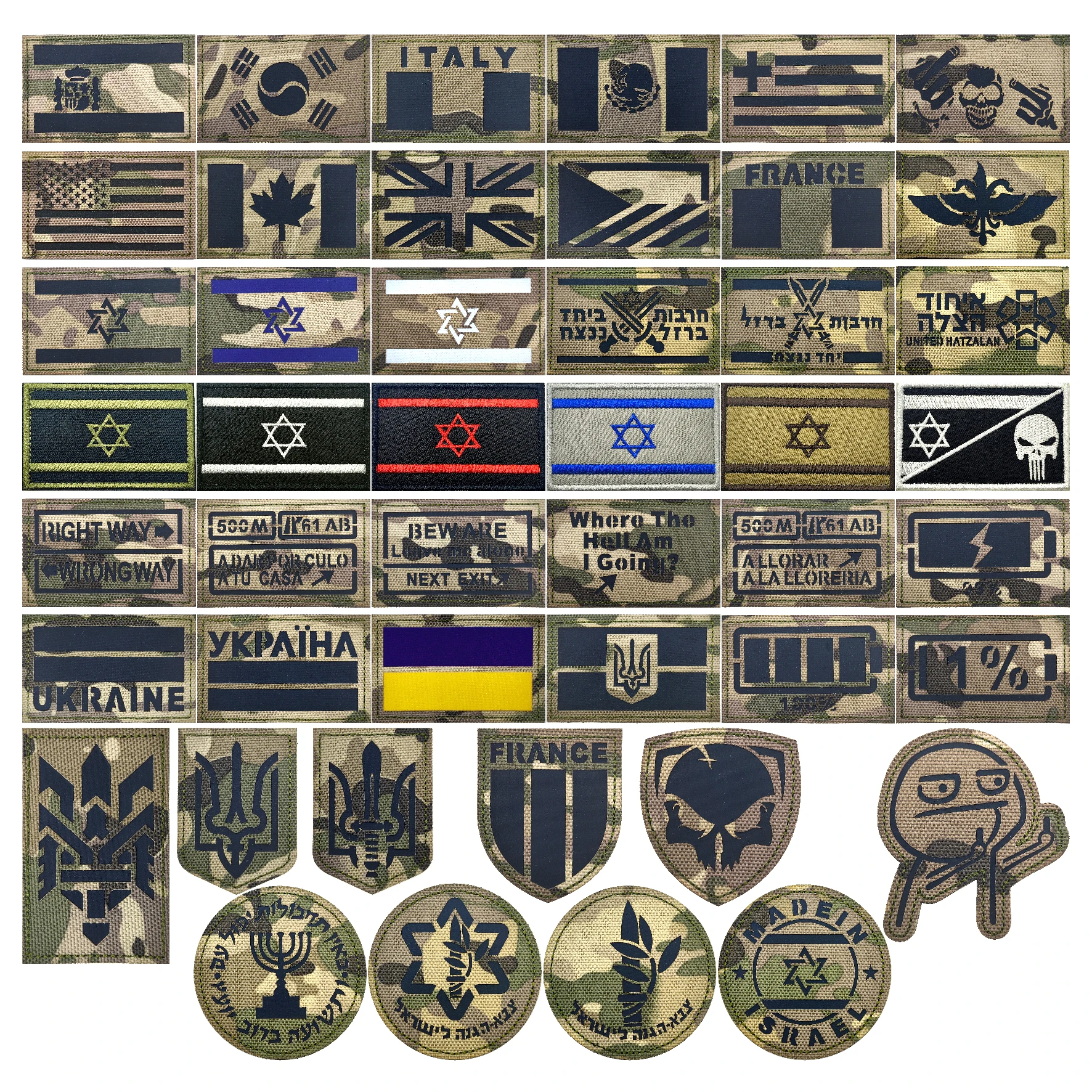 

Israel Ukraine Flag Patch Outdoor Military Tactical Equipment Backpack Accessories Embroidered Hook Loop Microbadge Patch