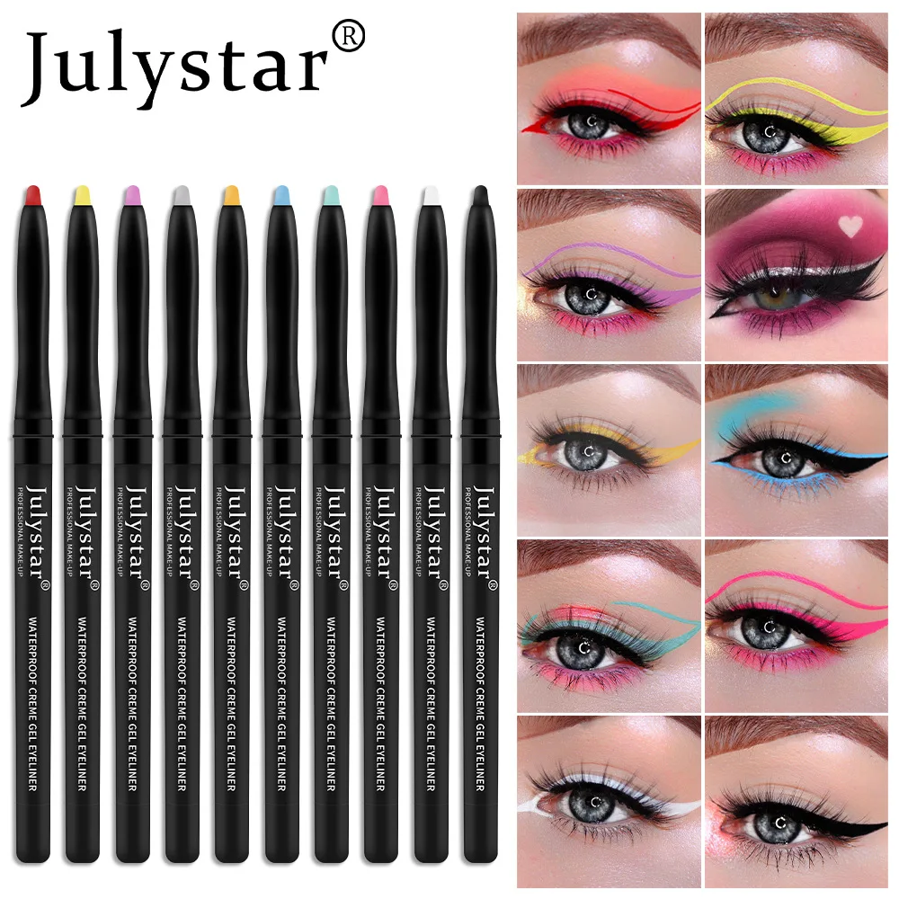 Julystar 10 opcja kolor Eyeliner żelowy długopis konturówka wodoodporna krem do makijażu oczu kobiet kosmetyczny długotrwały nie blaknący przenośny